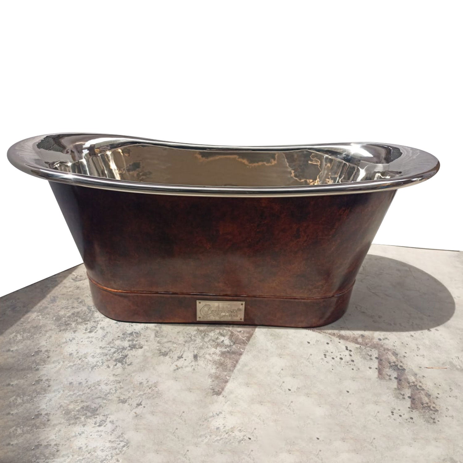 Coppersmith Nickel Inside & Weathered Antique Outside Finish with Straight Base