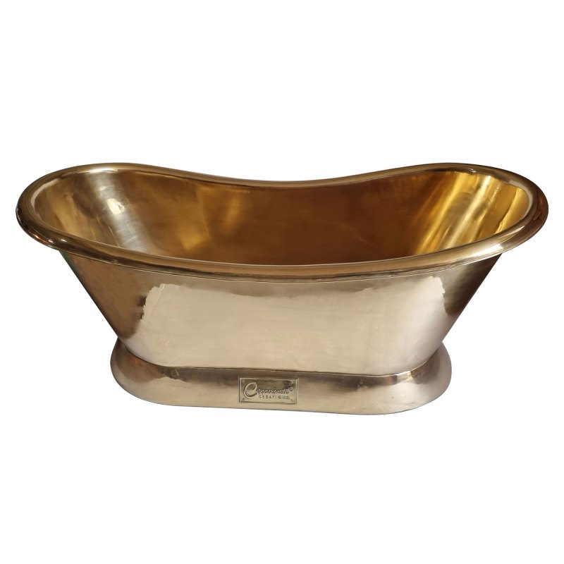 Coppersmith Polished Slanting Base Full Brass Freestanding Bath