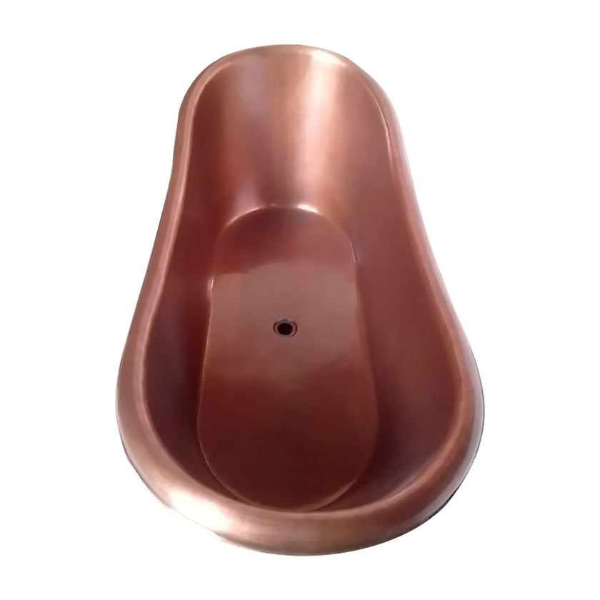 Coppersmith Creations Antique Copper Slanting Base Freestanding Bath
