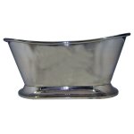 Coppersmith Copper Nickel Finish Curved Pedestal Freestanding Bath