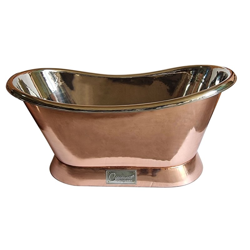 Coppersmith Creations Copper Slanting Base Nickel Freestanding Bath