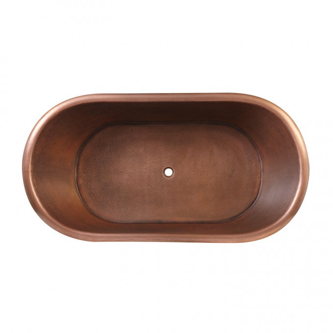 Coppersmith Copper Tub Nickel Exterior Freestanding Bath