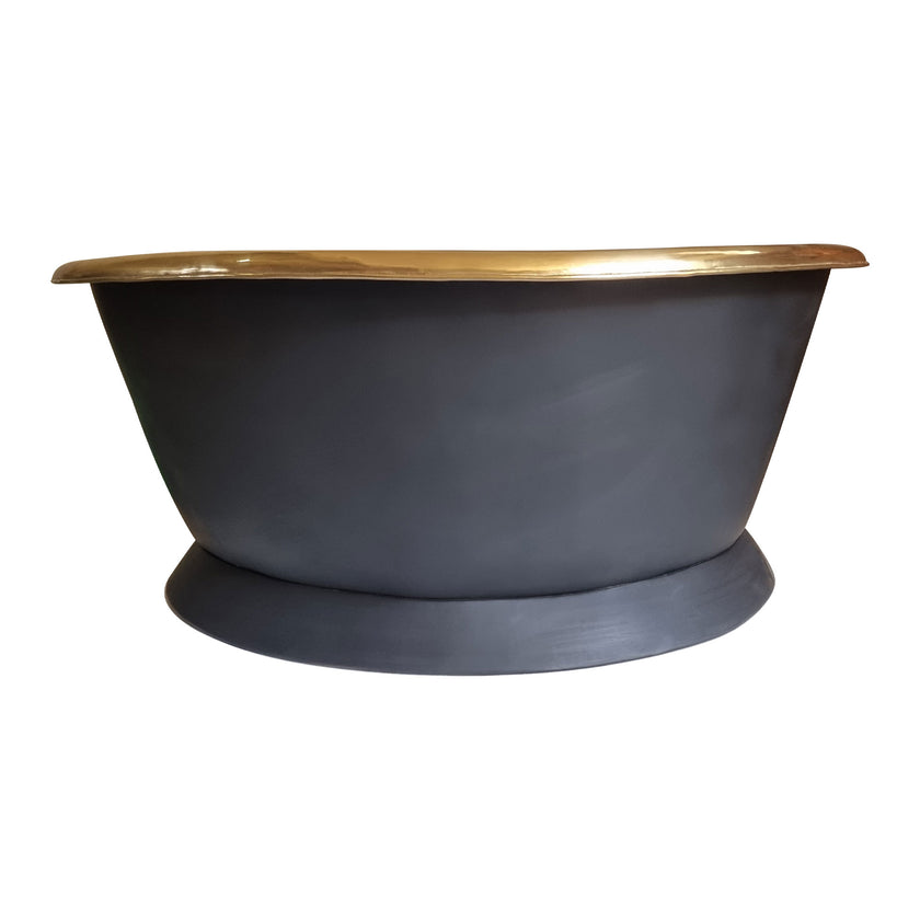 Coppersmith Round Polished Brass Matt Black Freestanding Bath