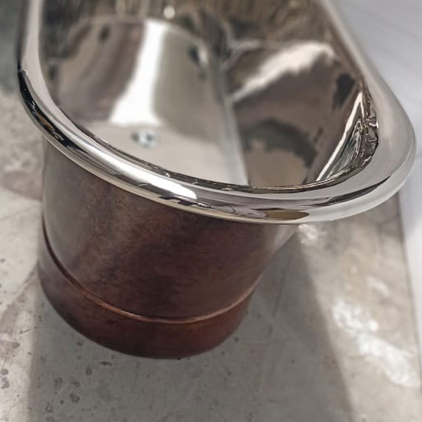 Coppersmith Nickel Inside & Weathered Antique Outside Finish with Straight Base