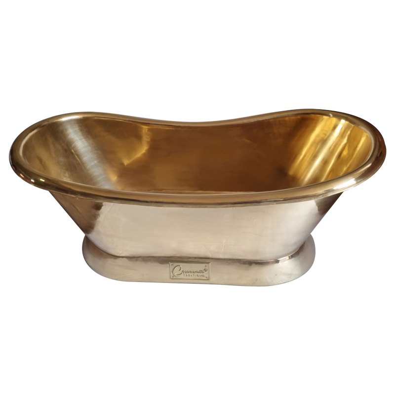 Coppersmith Polished Slanting Base Full Brass Freestanding Bath