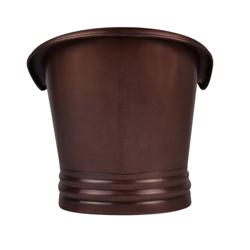 Coppersmith Creations Hammered Dark Copper Double Slipper Freestanding Bath