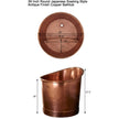 Coppersmith Creations Antique Copper Round Japanese Soaking Freestanding Bath