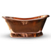 Coppersmith Creations Copper Slanting Base Hammered Polished Freestanding Bath
