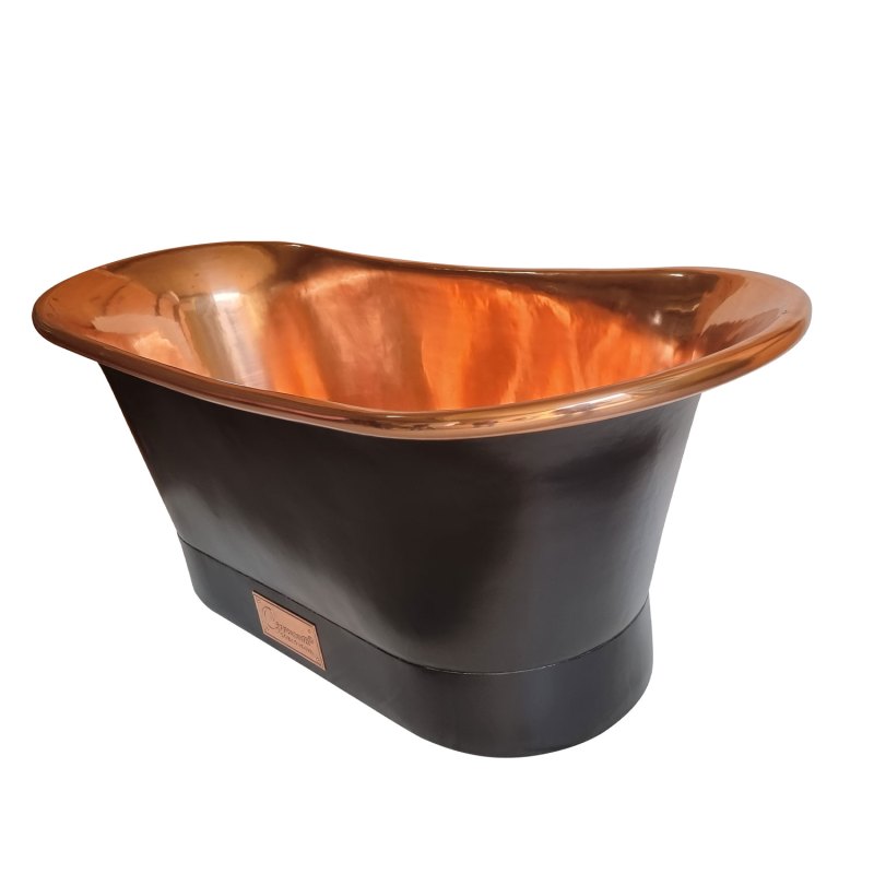 Coppersmith Creations Copper Black Straight Base Freestanding Bath