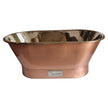 Coppersmith Creations Copper Exterior Nickel Interior Straight Base Freestanding Bath
