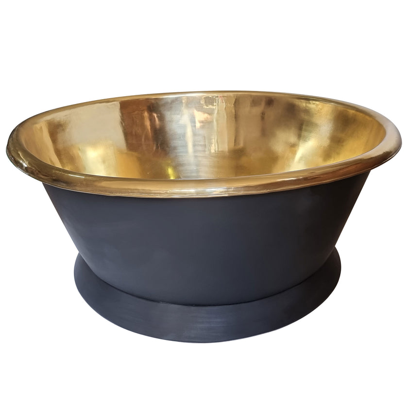 Coppersmith Round Polished Brass Matt Black Freestanding Bath
