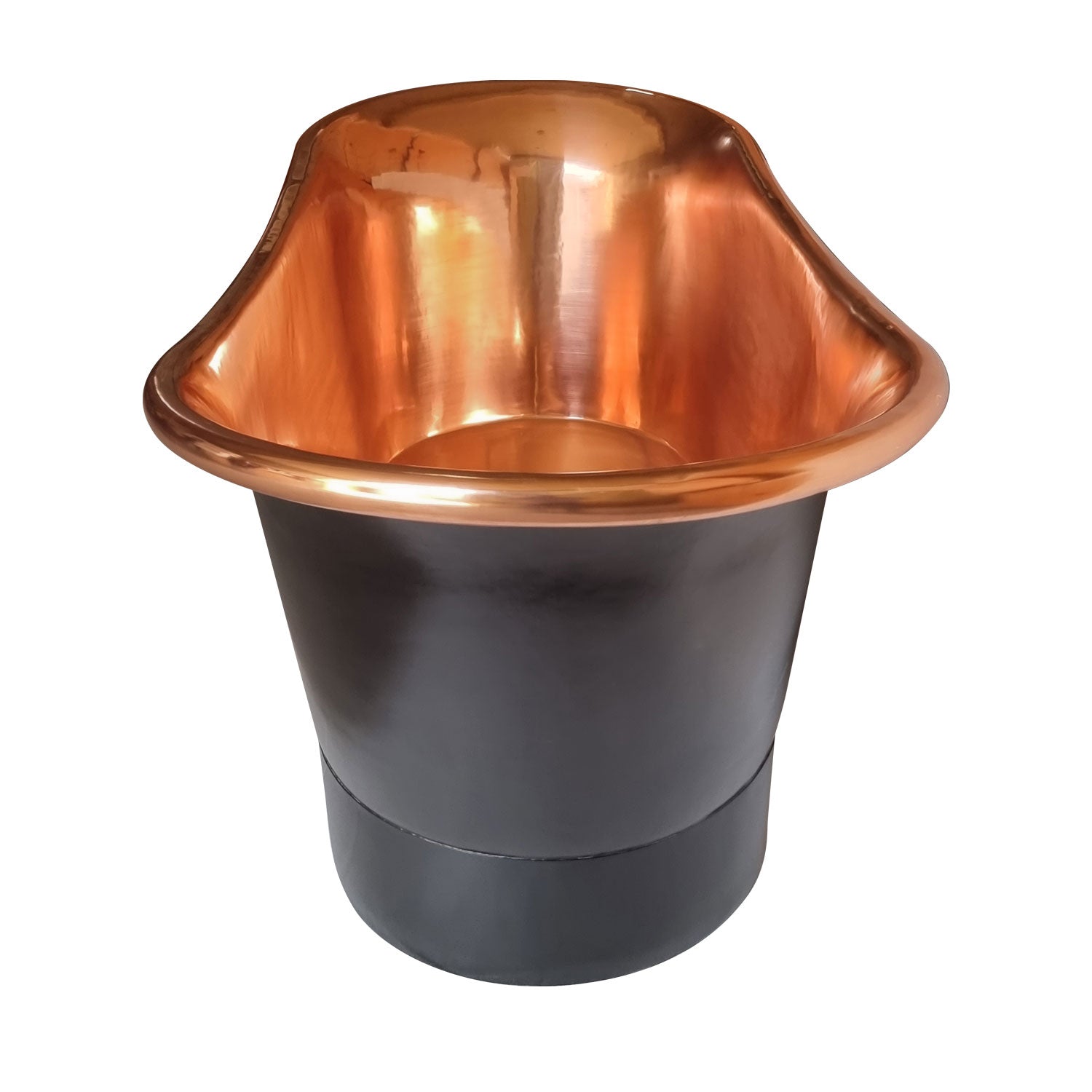 Coppersmith Creations Copper Black Straight Base Freestanding Bath