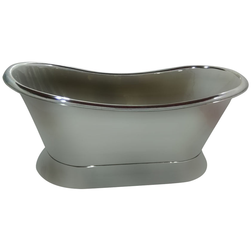 Coppersmith Copper Bathtub Full Nickel Finish Freestanding Bath