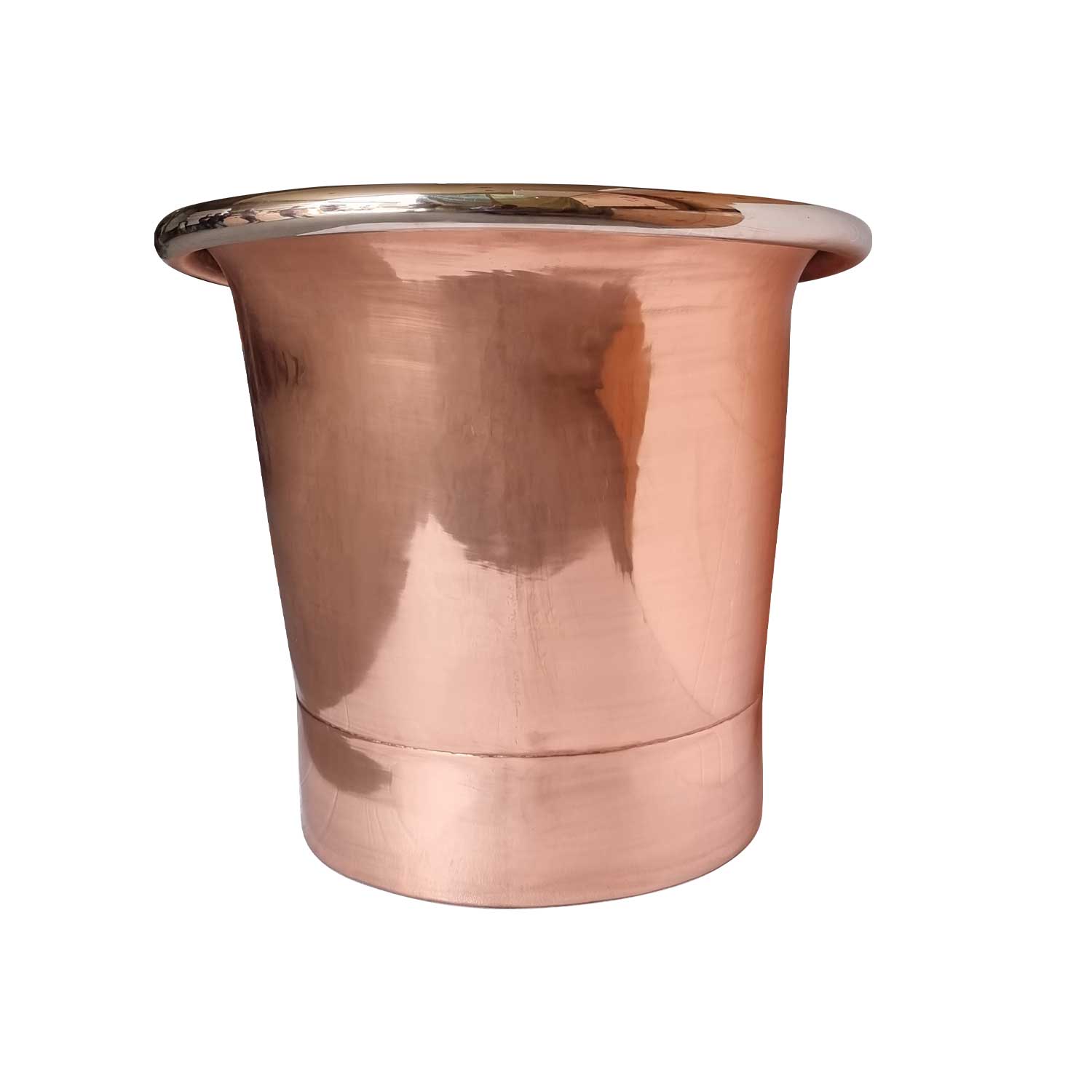 Coppersmith Creations Copper Straight Base Nickel Freestanding Bath