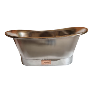 Coppersmith Creations Straight Copper Base Full Nickel Freestanding Bath