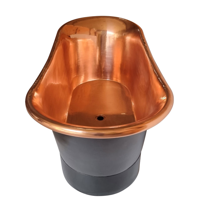 Coppersmith Creations Copper Black Straight Base Freestanding Bath