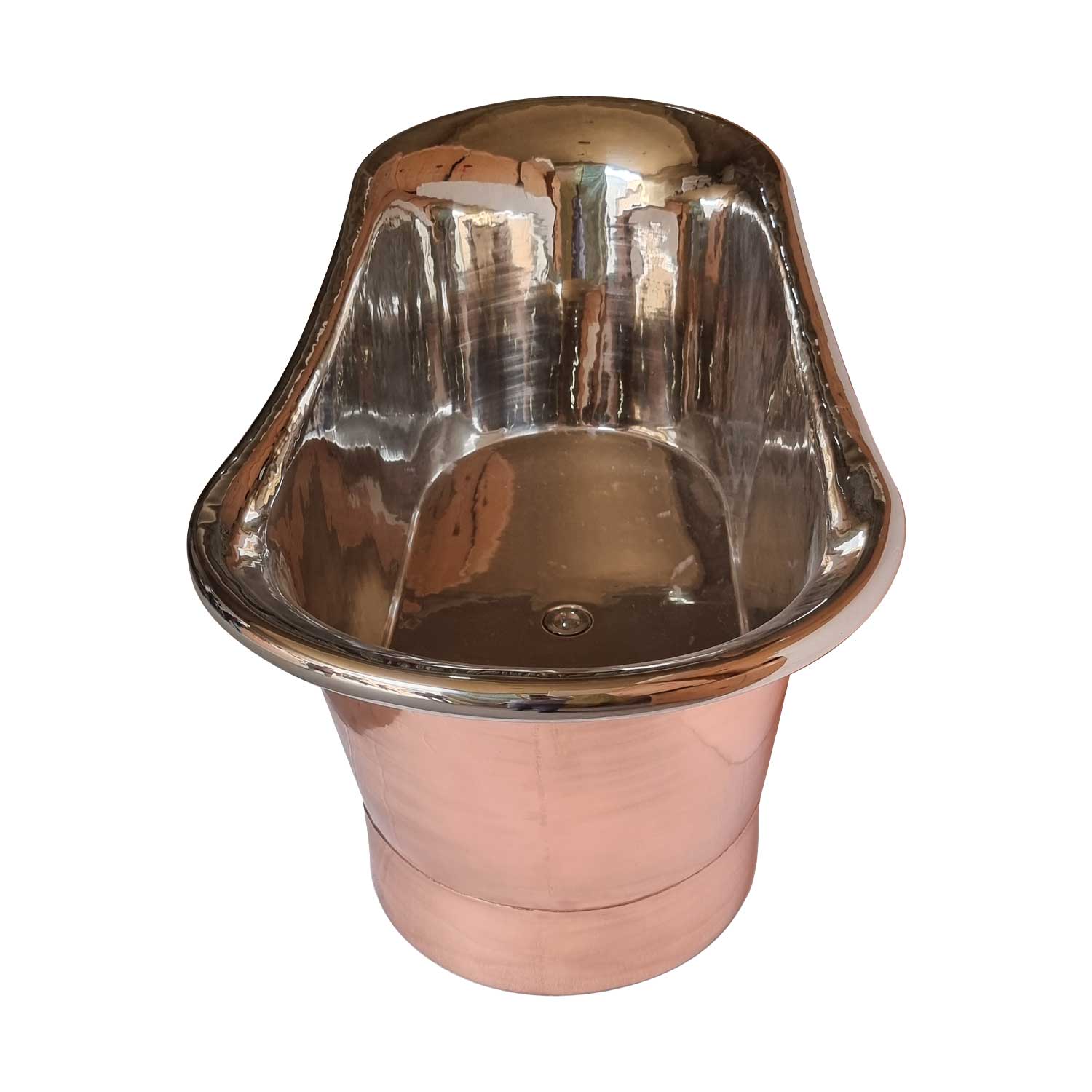 Coppersmith Creations Copper Straight Base Nickel Freestanding Bath