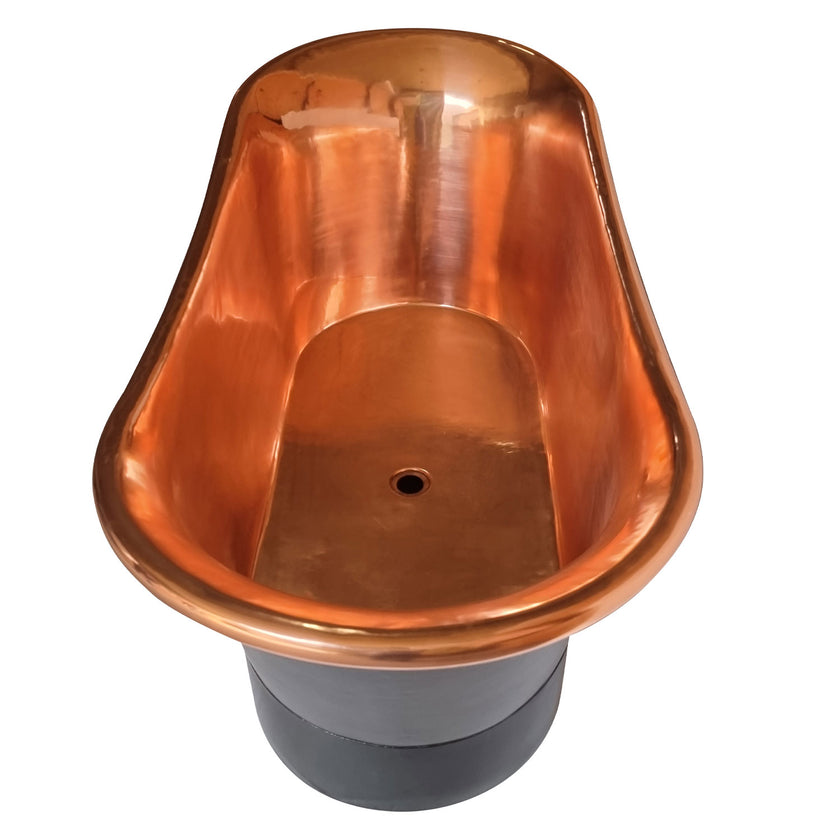 Coppersmith Creations Copper Black Straight Base Freestanding Bath
