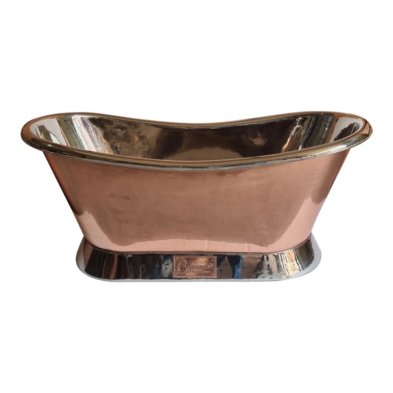 Coppersmith Creations Copper Exterior Nickel Interior Freestanding Bath
