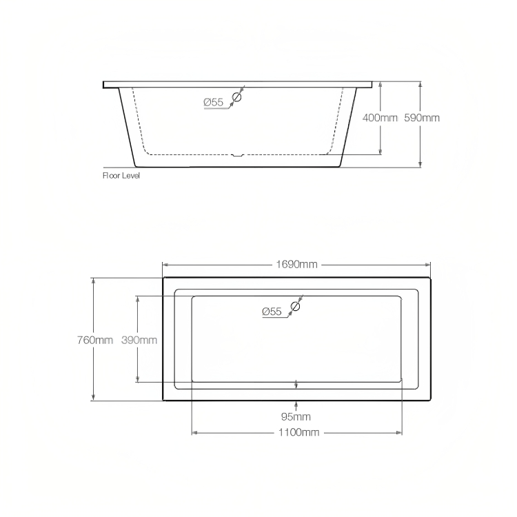 Royce Morgan Hexham Freestanding Bath 1650mm