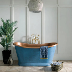 BC Designs Patinata Blue Freestanding Boat Bath
