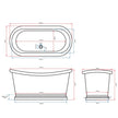 BC Designs Copper & Nickel Freestanding Boat Bath All Sizes