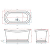BC Designs Copper & Nickel Freestanding Boat Bath All Sizes