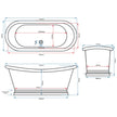 BC Designs Nickel Freestanding Boat Bath All Sizes