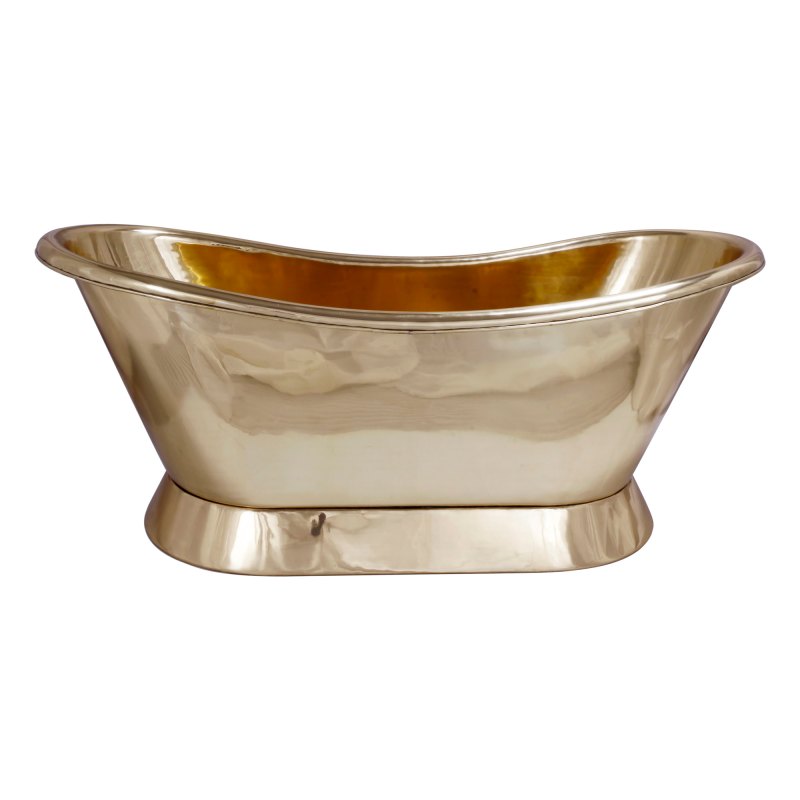 Coppersmith Polished Slanting Base Full Brass Freestanding Bath