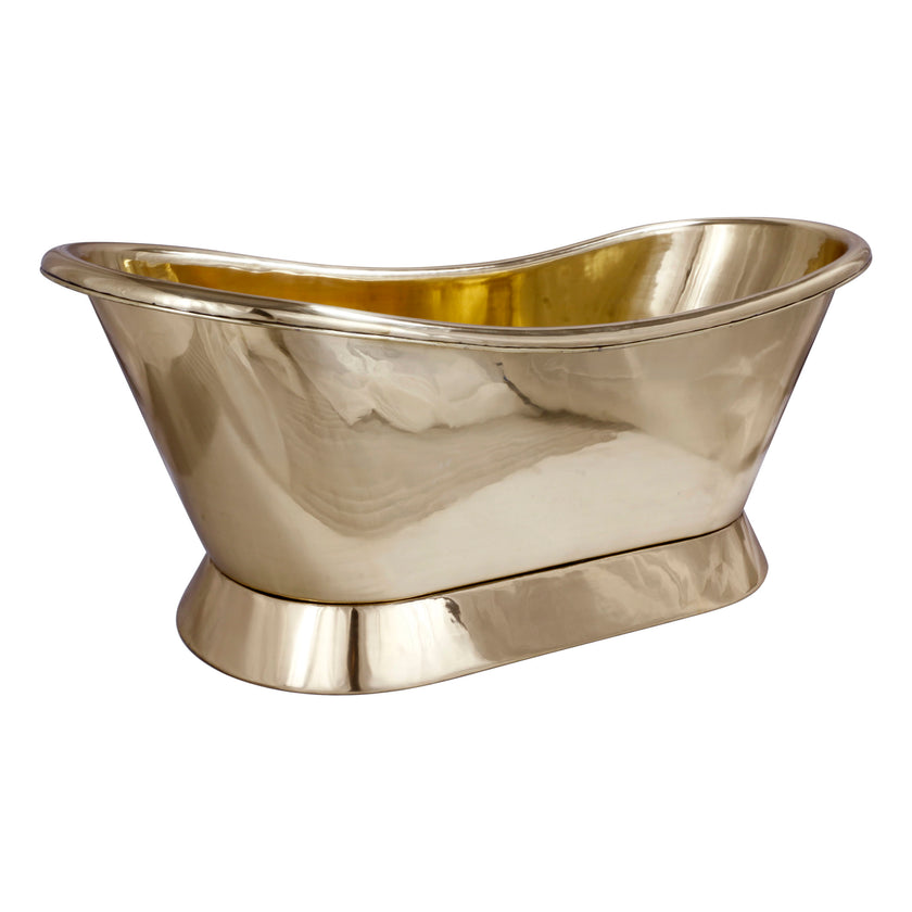 Coppersmith Polished Slanting Base Full Brass Freestanding Bath