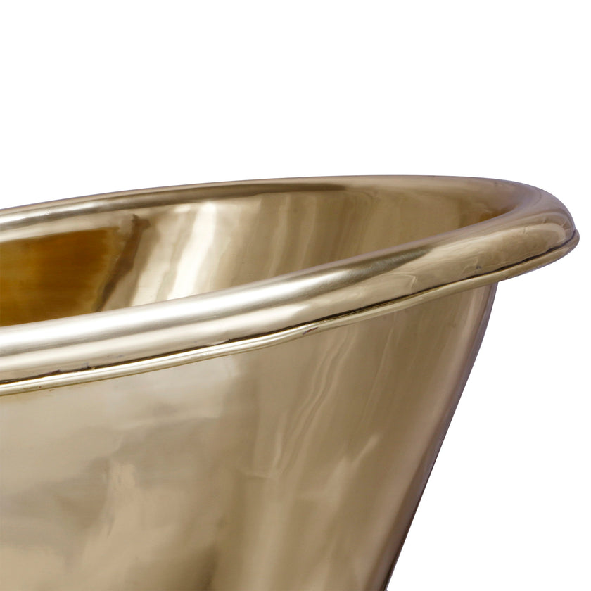 Coppersmith Polished Slanting Base Full Brass Freestanding Bath