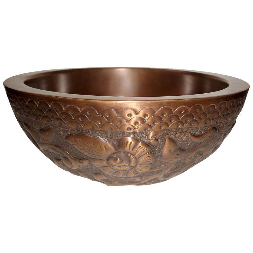Copper Sink Double wall Embossing on outer wall