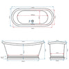 BC Designs Tin Freestanding Boat Bath All Sizes