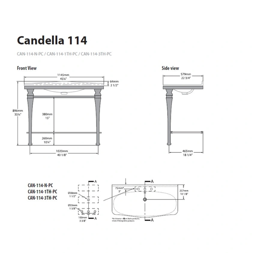 Victoria & Albert Candella Washstand & Basin