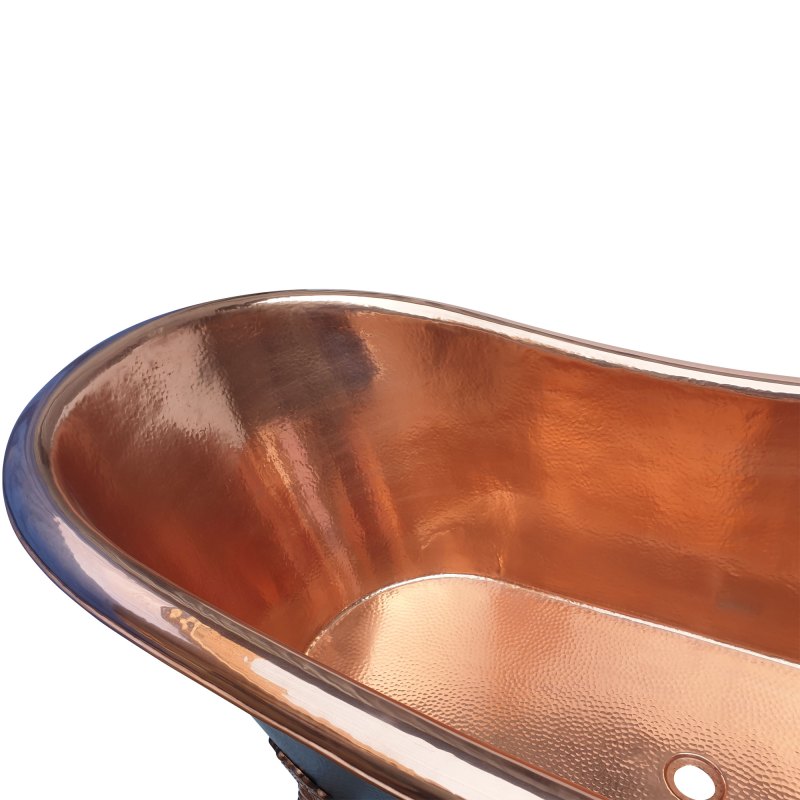 Coppersmith Creations Hammered Copper Clawfoot Black Freestanding Bath