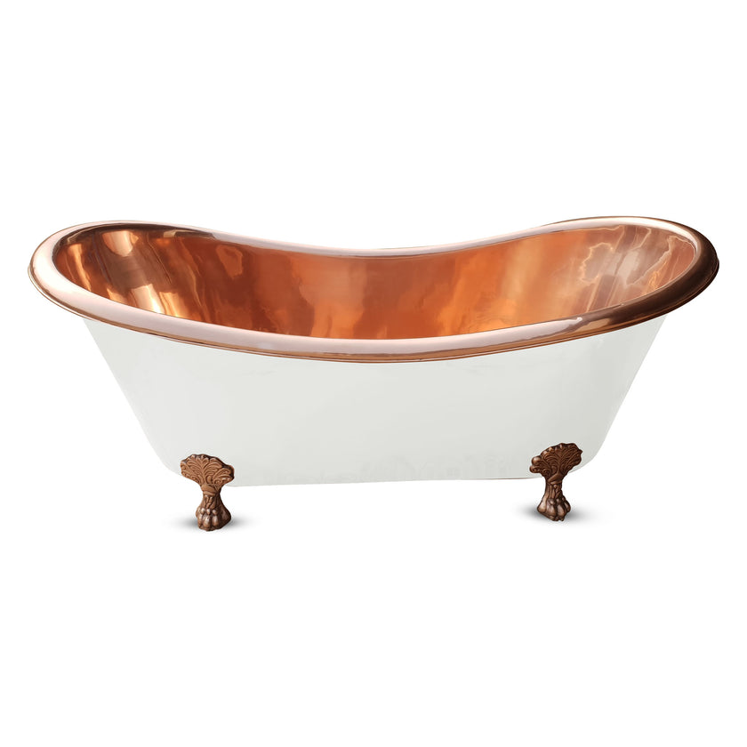 Coppersmith Creations Copper Clawfoot Matt White Freestanding Bath