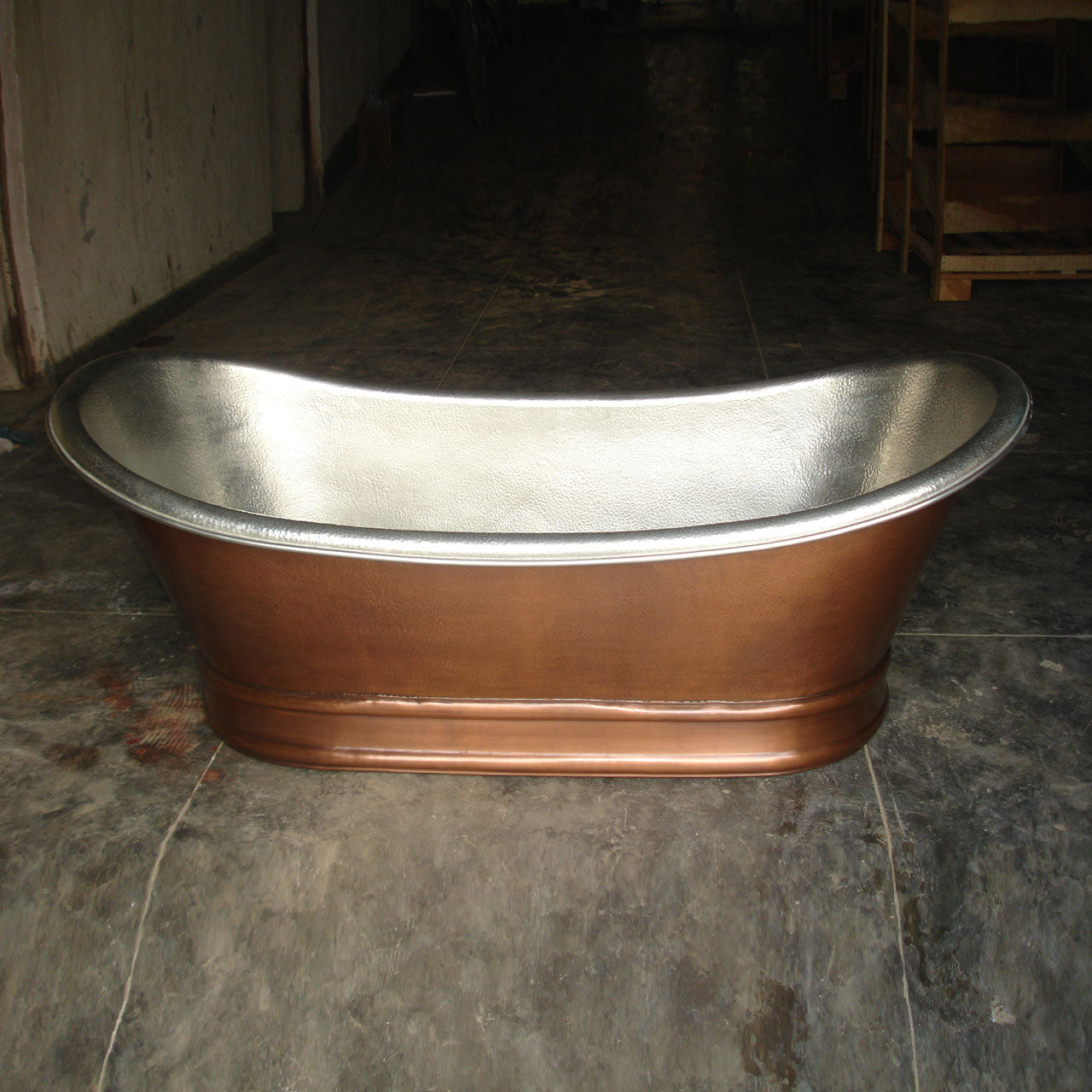 Coppersmith Antique Copper Bathtub Nickel Freestanding Bath