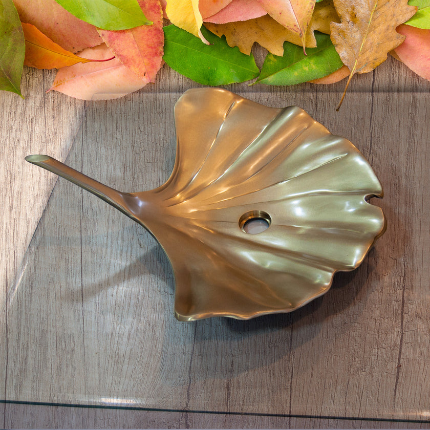Cast Bronze Sink Leaf Design