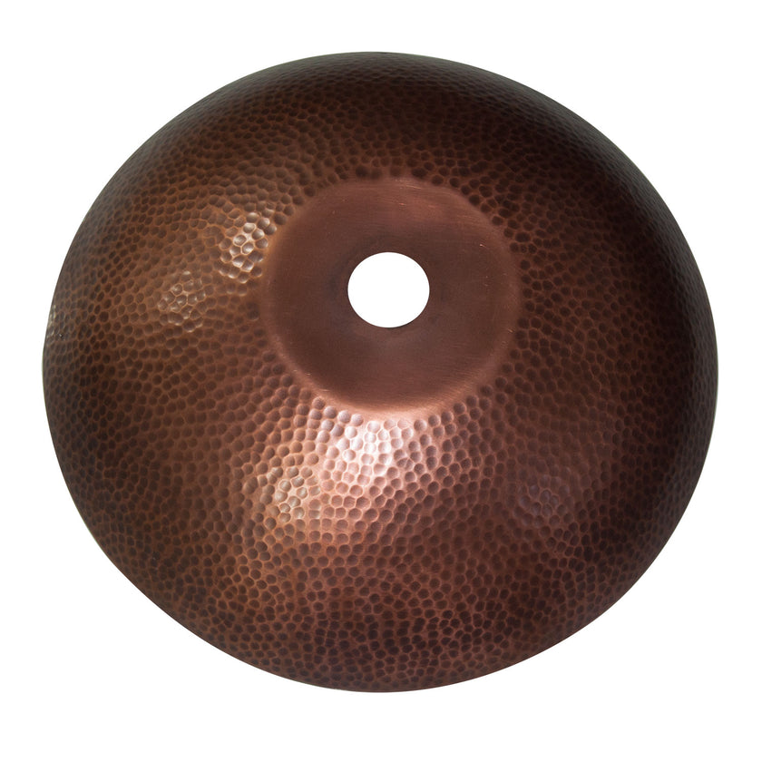Double Wall Round Copper Sink Hammered 18 x 5