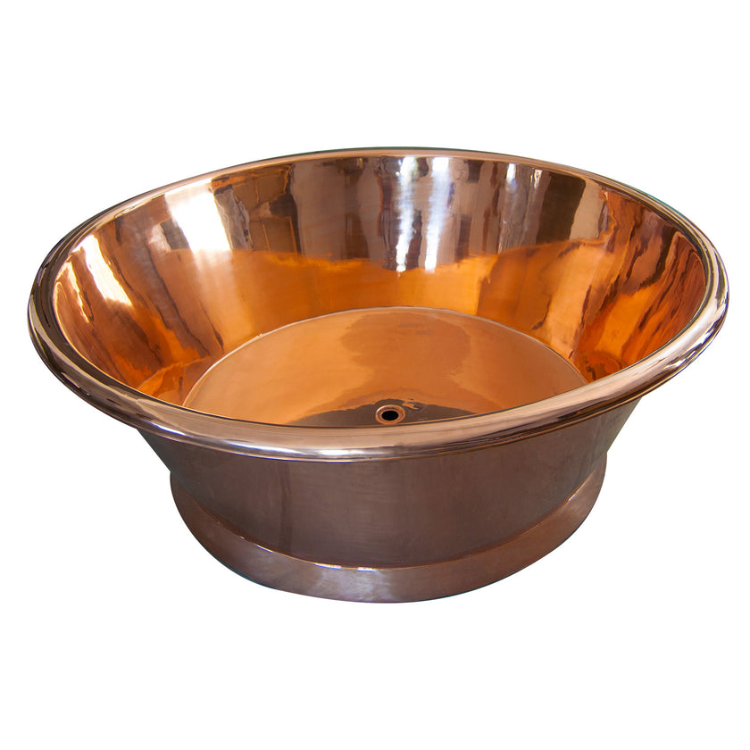 Coppersmith Round Shining Copper Freestanding Bath