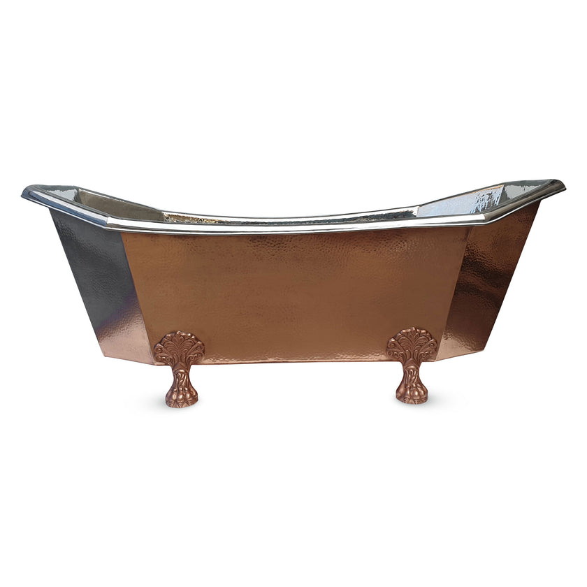 Coppersmith Eight Sided Clawfoot Copper Nickel Freestanding Bath