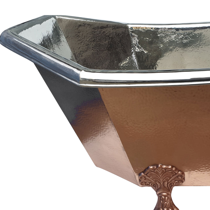 Coppersmith Eight Sided Clawfoot Copper Nickel Freestanding Bath