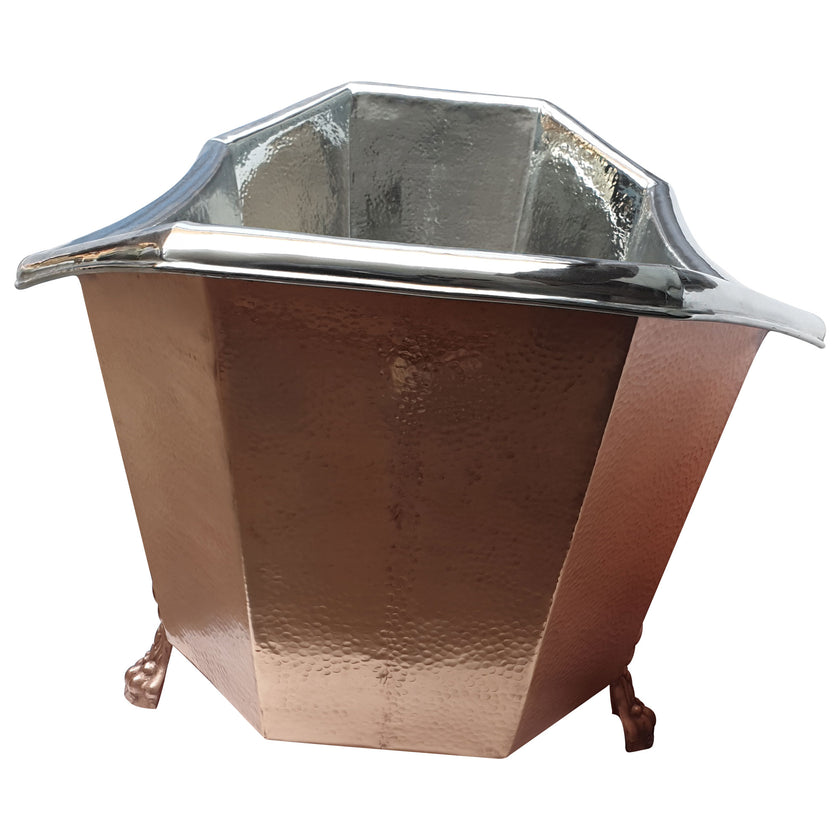 Coppersmith Eight Sided Clawfoot Copper Nickel Freestanding Bath