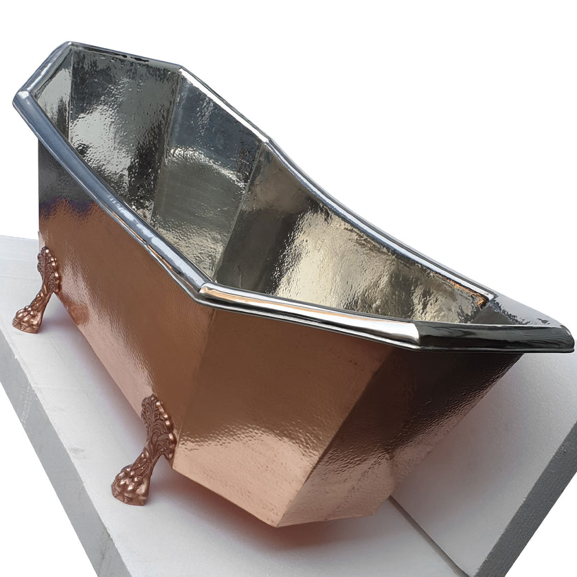 Coppersmith Eight Sided Clawfoot Copper Nickel Freestanding Bath
