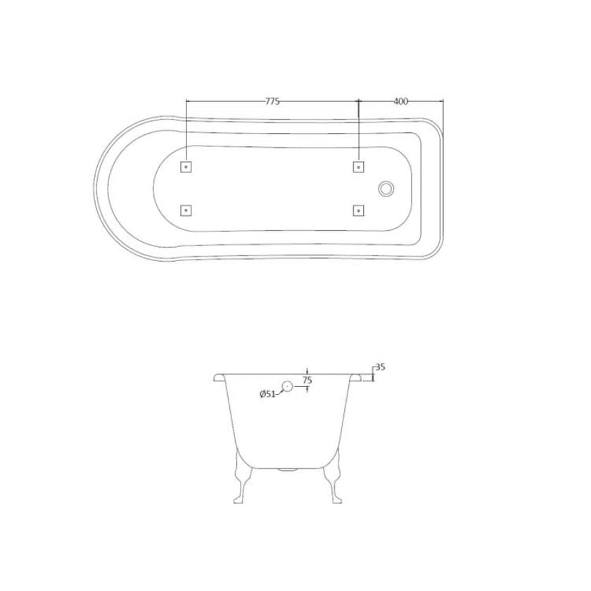 BC Designs Fordham Slipper Freestanding Bath - All Sizes