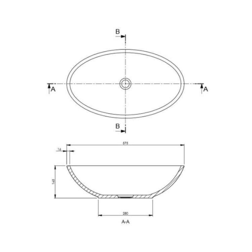 BC Designs Tasse Gio Cian Countertop Basin