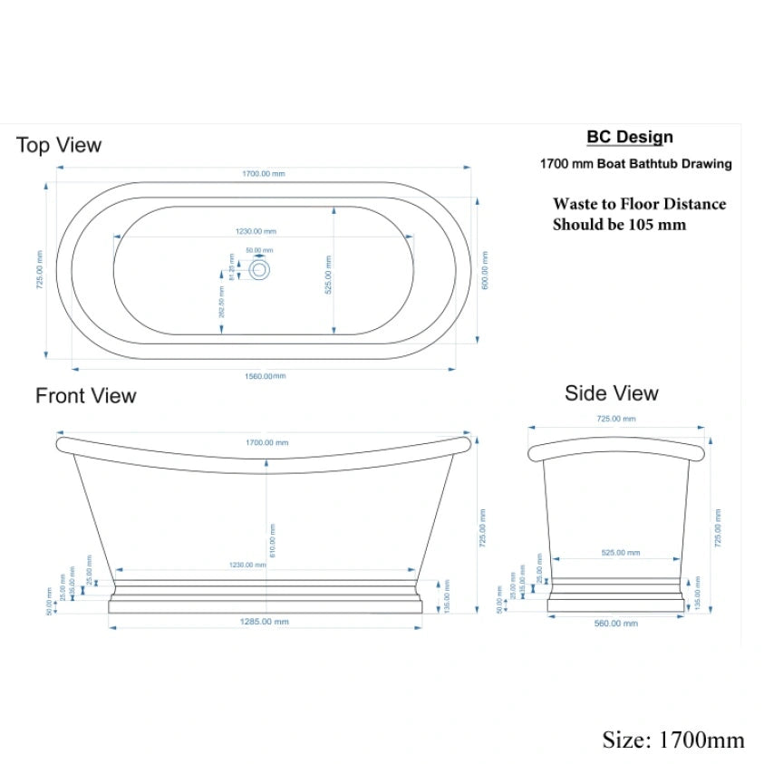 BC Designs Verdigris Green Freestanding Boat Bath