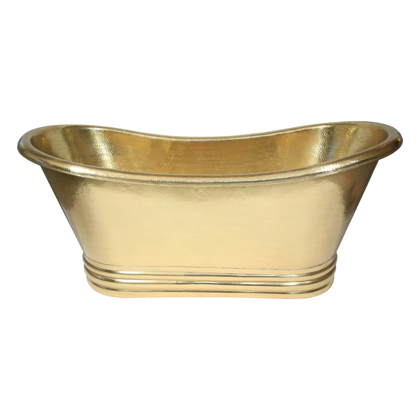 Coppersmith Full Hammered Brass Cascading Base Freestanding Bath