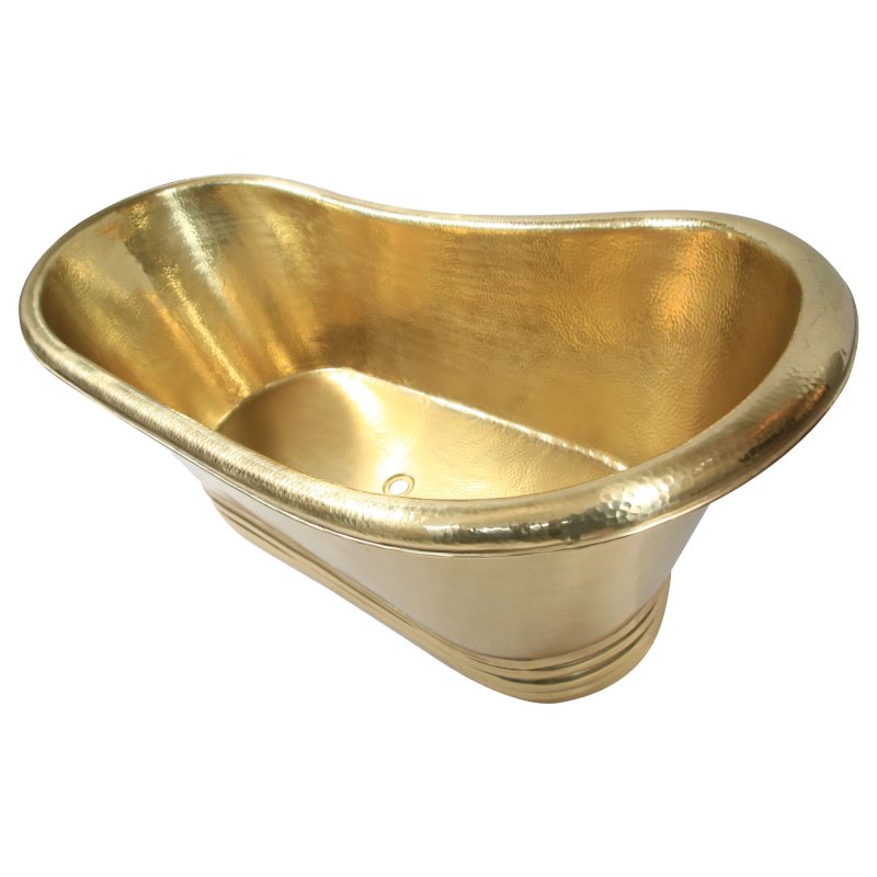 Coppersmith Full Hammered Brass Cascading Base Freestanding Bath