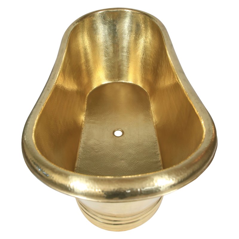 Coppersmith Full Hammered Brass Cascading Base Freestanding Bath
